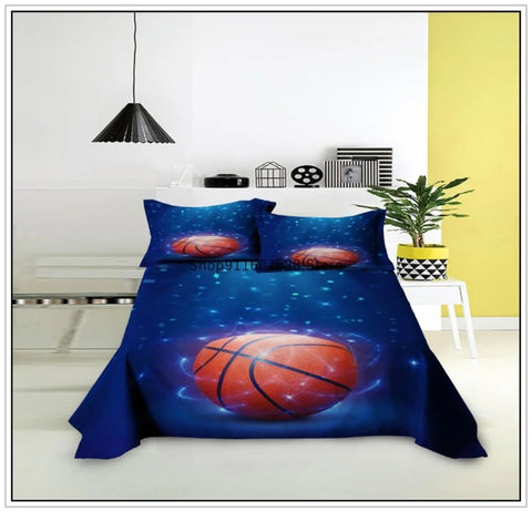 Sonicelife Kids Football Bed Sheet Set Sport Game Soccer Printing Bedding ForBoys Soft Polyester Bed Flat Sheet With Pillowcase