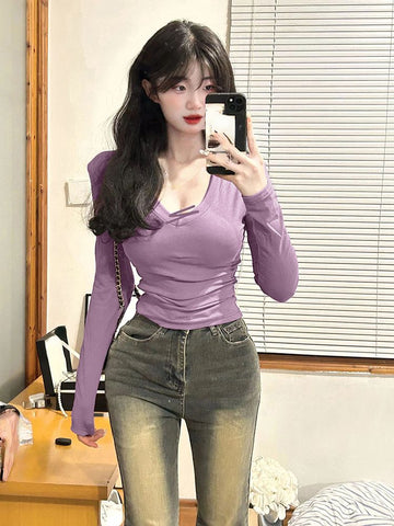 Sonicelife 2025 Spring Elegant French Blouse Office Lady Casual Outwear Shirt Women Evening Party Y2k Crop Top Korean Reviews Clothes