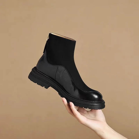 Sonicelife Winter Shoes Black Platform Gothic Boots Women 2024 New Casual Back Zippers Women's Ankle Boots Women's Short Bootties