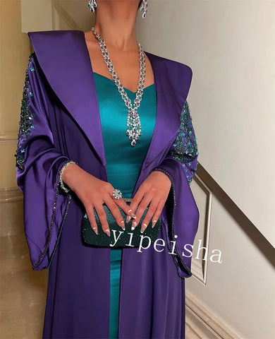 Sonicelife Customized Jiayigong  s Pattern Graduation Sheath Square Neck Bespoke Occasion Gown Long Dresses Saudi Arabia (PRE-ORDER)