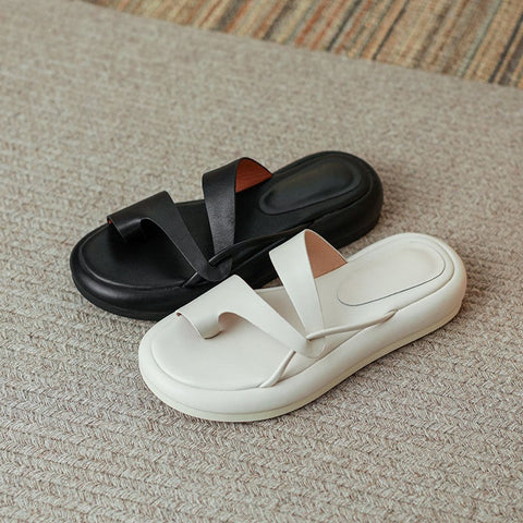 Sonicelife Malvina Open Toe Flatforms Slides Sandals