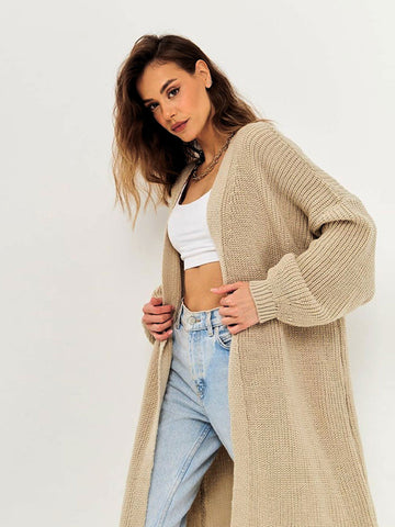 Black Friday Sonicelife Casual Knitted Solid Open Long Cardigan Women Retro Loose Soft Long Sleeve Maxi Sweaters Female Autumn Chic Street Outwear