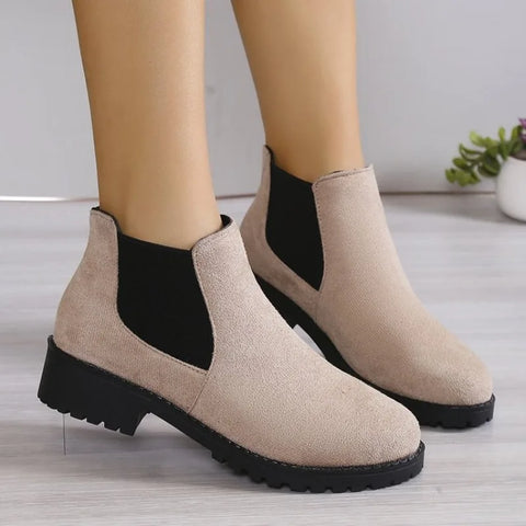 Sonicelife 2025  Fall Winter Women Pumps Boots High Quality European Ladies Shoes PU  Heels Ankle  Fast Delivery Platform