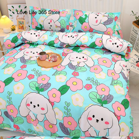 Sonicelife Rainbow And Black Check Printed Bedding Set Linen And Duvet Cover With Pillowcases Single Double Full Size For Kids Adults