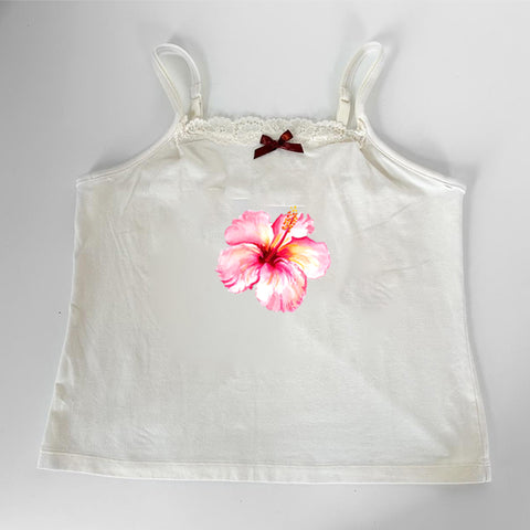 Sonicelife Printed tanks flower pattern emo girl punk casual Y2K short tops urban beauty American retro Harajuku aesthetic women's baby tee