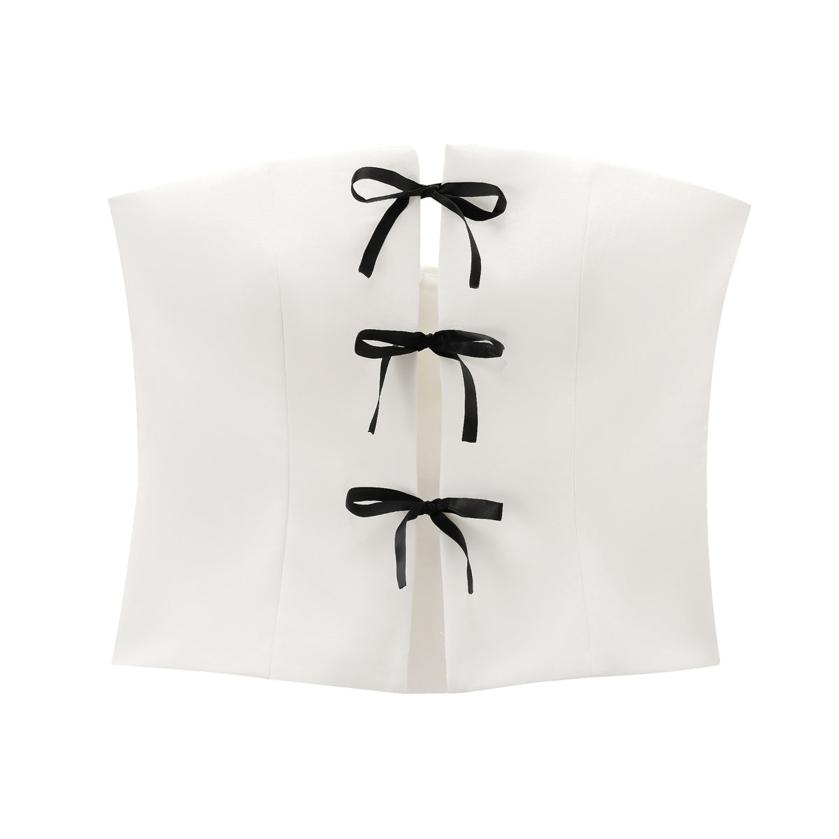 Sonicelife Women's New Strapless Wrapped Chest Top with Bow Tie Decoration for a Sweet and Elegant Inner Style