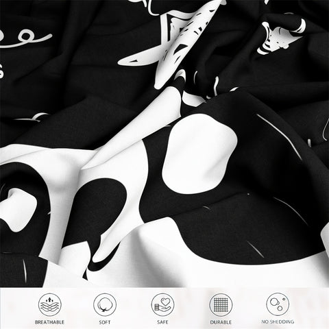 Sonicelife 3-Piece Black and White Panda Print Soft Brushed Microfiber Duvet Cover Set - Luxurious Bedding for Bedroom and Guest Room with
