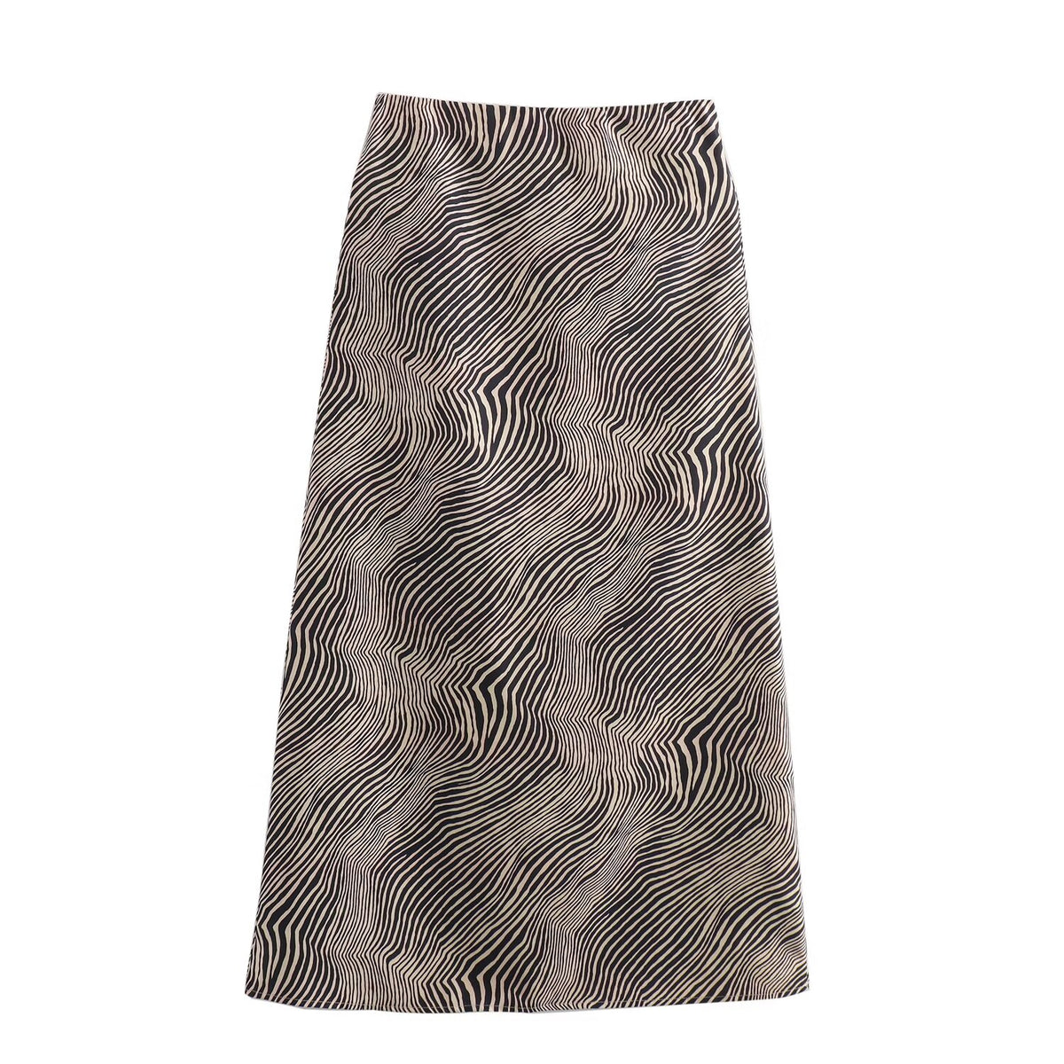 Sonicelife Midi skirt with animal print for women midi skirt with high waist casual and versatile midi skirt new design