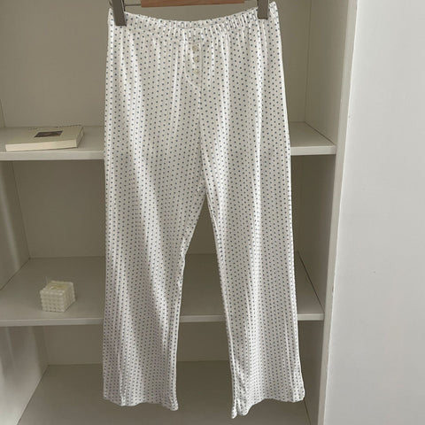 Sonicelife Sweet Print Cotton Long Pants Women All-match Soft Elastic High Waist Pajama Trousers Vintage Preppy Style Cute Home Pant Y2K