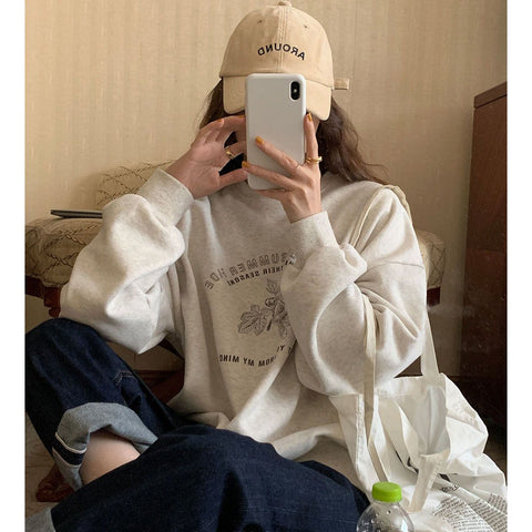 christmas outfit Sonicelife Spring and autumn new oversize lazy style sweatshirt for women loose student ins homemade high-end gentle top women clothing