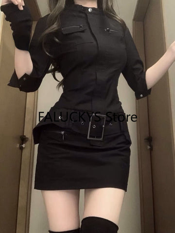 Sonicelife 2025 Autumn Elegant Vintage Dress Office Lady Causal Outwear Mini Dress Women Evening Party Slim Dress Korean Fashion Chic