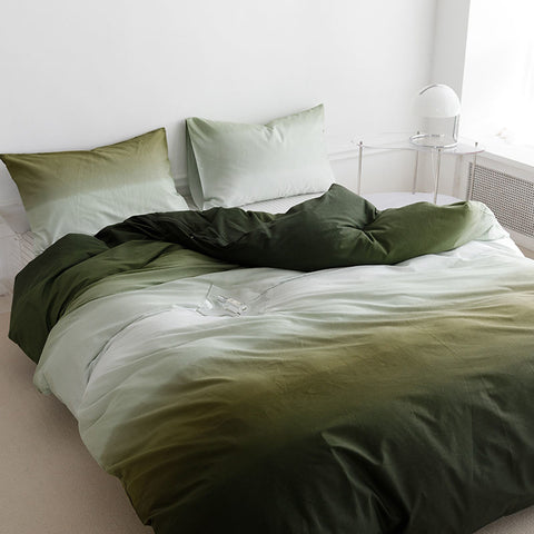Sonicelife Ins Gradient Dark Gray Nordic Style Cover Double Duvet Cover Bedclothes Bedding Set Bed Sheet Comforter Sets Duvet Cover