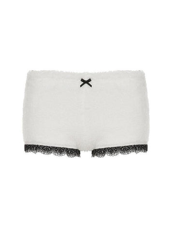 Sonicelife Lace Trim Bow Shorts