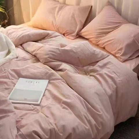 Sonicelife Purple Tulip Bedding Set INS Bed Linens Duvet Cover 150x200 Double Queen King Quilt Cover Soft Polyester Bedclothes Flat Sheets