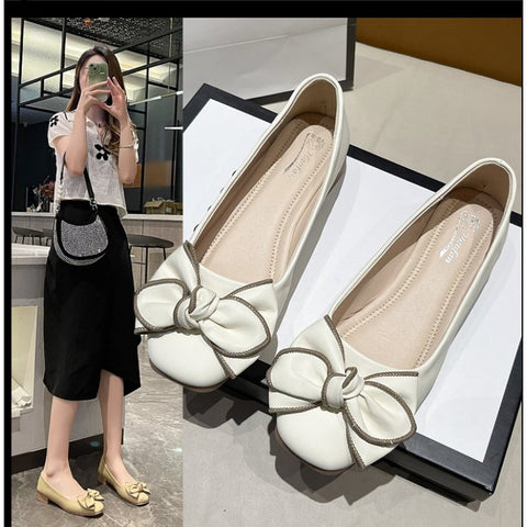 Sonicelife 2025 Shoes Woman Flats Shallow Mouth Dress PU Med Rubber Basic   Shoes