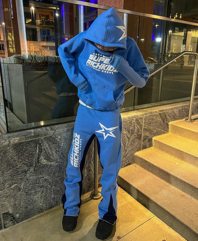 Sonicelife Harajuku y2k tops Men Tracksuit Hooded Pullover + Sweatpants Sports Suit woman Casual High Street Sportswear 90s Streetwear Sets