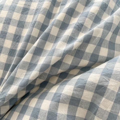 Sonicelife 2024 New Bedding Set Ins Nordic Style Blue Grid Washed Cotton 4 pcs Bed Sheet Set For Girls Duvet Cover and Pillowcase