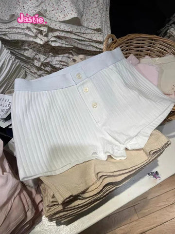 Sonicelife Sweet Solid Bow Camis Shorts 2 Pieces Sets Cute White Cotton Slim Crop Top Patchwork Shorts Two Piece Set For Women Y2k Summer