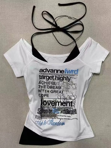Sonicelife 2025 New Y2k Vintage Graphic T Shirts Women Grunge Streetwear Hot Girl Slim Fit Tee Harajuku Fashion Casual Sweet Tops Chic