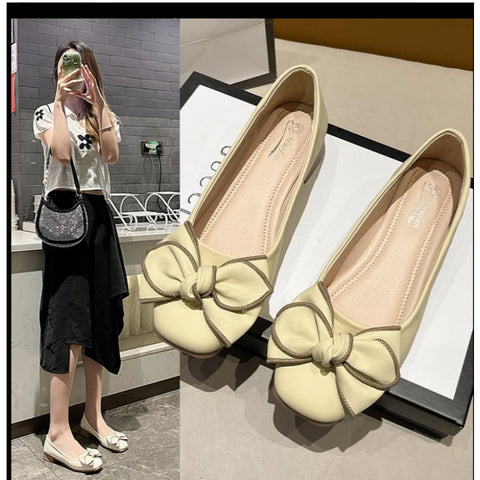 Sonicelife 2025 Shoes Woman Flats Shallow Mouth Dress PU Med Rubber Basic   Shoes