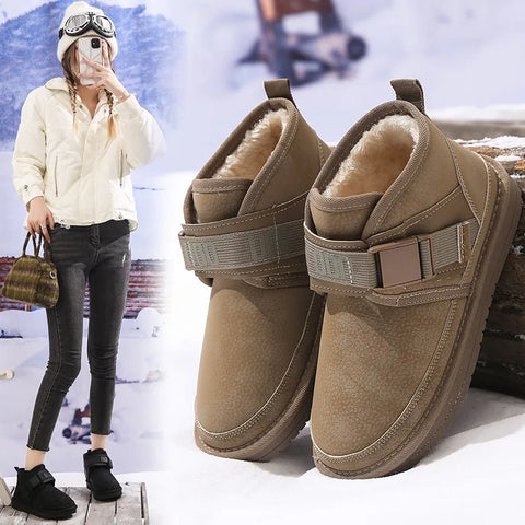 Sonicelife 2025  New Classic Thickened Fluff Women's Snow Boots Comfortable Warm Ankle Boots  Winter  Shoes Chunky Botas Mujer