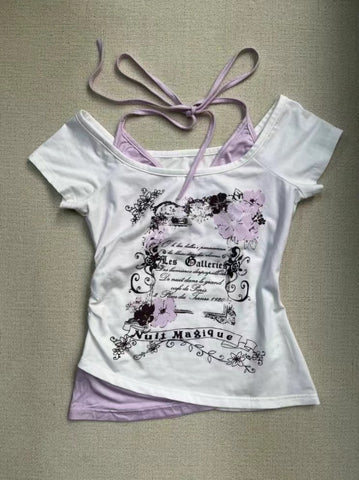 Sonicelife 2025 New Y2k Vintage Graphic T Shirts Women Grunge Streetwear Hot Girl Slim Fit Tee Harajuku Fashion Casual Sweet Tops Chic