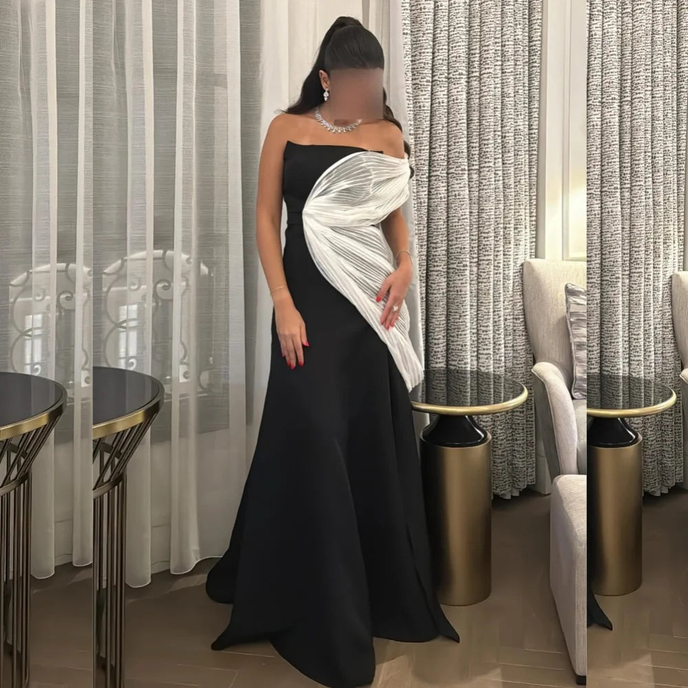Sonicelife Customized Fashion Jersey Pleat A-line Strapless Midi Dresses Homecoming Dresses Classic Exquisite Modern Style Pastrol Unisex F (PRE-ORDER)