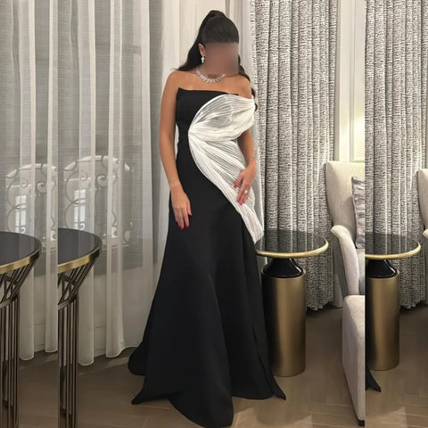 Sonicelife Customized Fashion Jersey Pleat A-line Strapless Midi Dresses Homecoming Dresses Classic Exquisite Modern Style Pastrol Unisex F (PRE-ORDER)