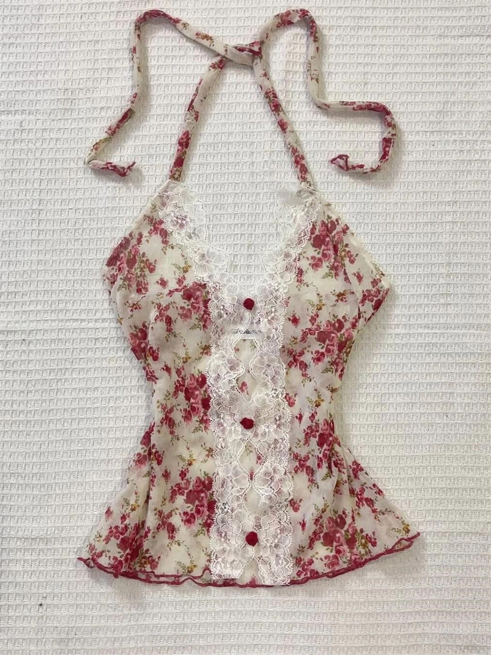 Sonicelife Aesthetic Crop Top Women Clothes Kawaii Cute Lace Slim Harajuku Flower Sweet Girl Corset Tops 2025 Sexy Y2k Tank Punk Clothing