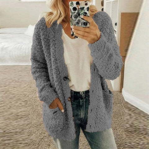 christmas outfit Sonicelife Autumn Soft Long Coat Women Jumper Pull Femme Loose Knitted Ladies Outerwear Outerwear Buttons Cardigan Coat Sweater Clothing