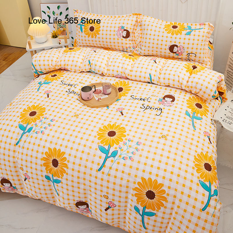 Sonicelife Rainbow And Black Check Printed Bedding Set Linen And Duvet Cover With Pillowcases Single Double Full Size For Kids Adults
