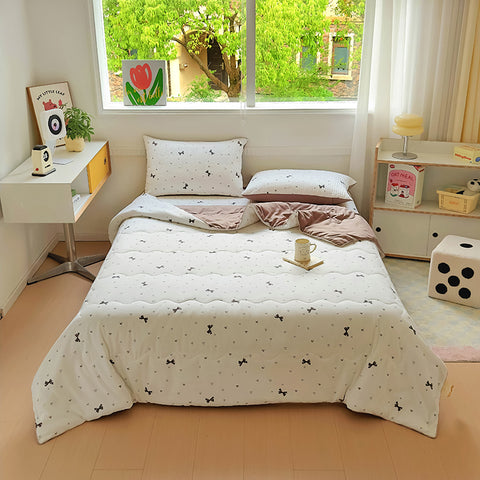 Sonicelife 2024 New Summer Water Washed Glutinous Cotton Summer Bedding Cover Set of Four Pieces