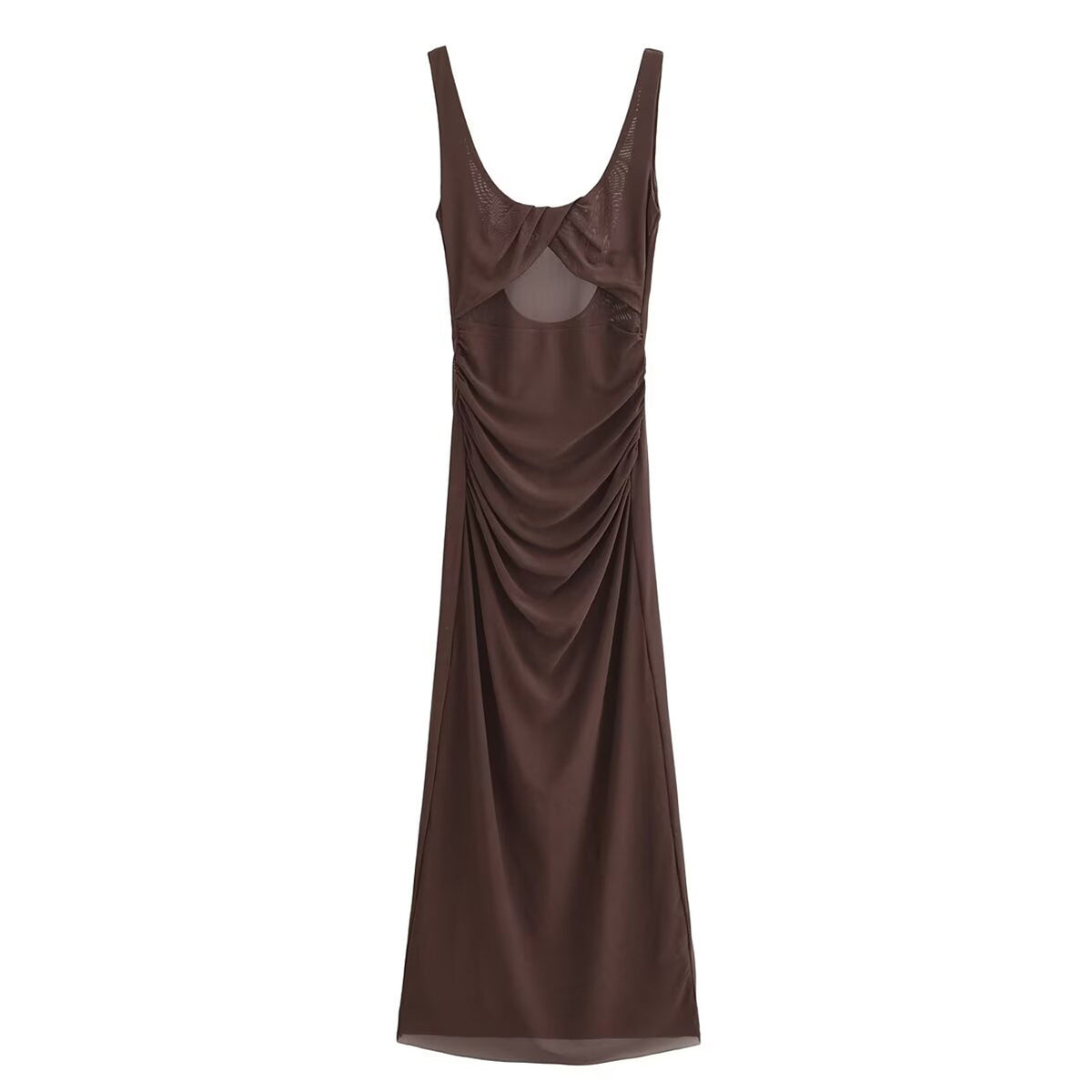 Sonicelife Women's Pleated Backless Dress Monochromatic Sexy Commuter Temperament Fashion New Monochromatic
