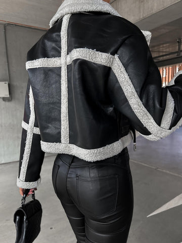 Sonicelife-Venetian Plush Leather Jacket