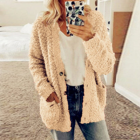 christmas outfit Sonicelife Autumn Soft Long Coat Women Jumper Pull Femme Loose Knitted Ladies Outerwear Outerwear Buttons Cardigan Coat Sweater Clothing