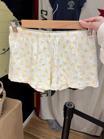 Sonicelife New Bear Bow Print Home Underwear Shorts Women Elastic High Waist Straight Short Pants Summer Sweet Cute Y2K Pajama Sweatshorts