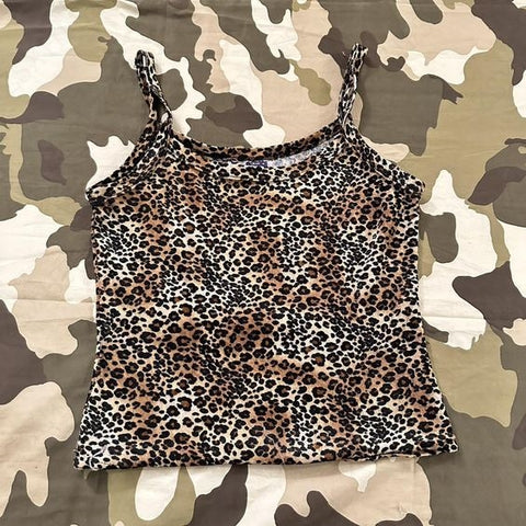 Sonicelife Leopard Y2K Sexy Camis Women Clothes Punk Streetwear Slim Aesthetic Crop Top Kpop Casual Emo Girl Sling Vintage Gothic Tank Tops