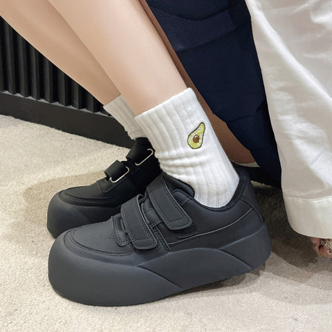 Sonicelife Shoes Autumn All-Match Casual Female Sneakers Round Toe Clogs Platform Flats Shallow Mouth Fall New Small Creepers Dress H