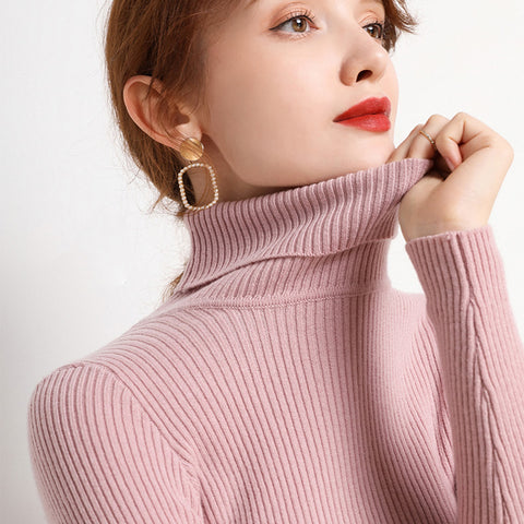 Sonicelife Women Fall Turtleneck Sweater Knitted Soft Pullovers Cashmere Jumpers Basic Soft Sweaters Female Basic Blouse New