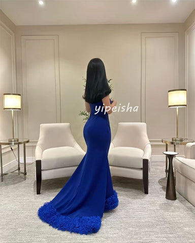 Sonicelife Customized Sexy Fashion Jersey Pleat Ruched Mermaid Strapless Long Dresses Bespoke Occasion Dresses High Quality Sizes Available (PRE-ORDER)