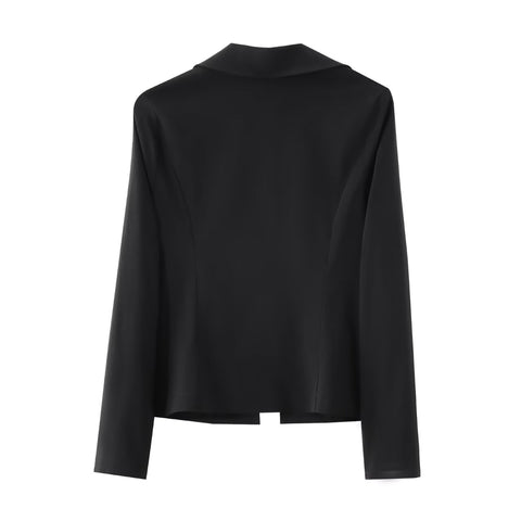 Sonicelife Women's Single Breasted Long Sleeved Shirt with Metal Buckle Hollow Out Sexy Design Fashionable Temperament New