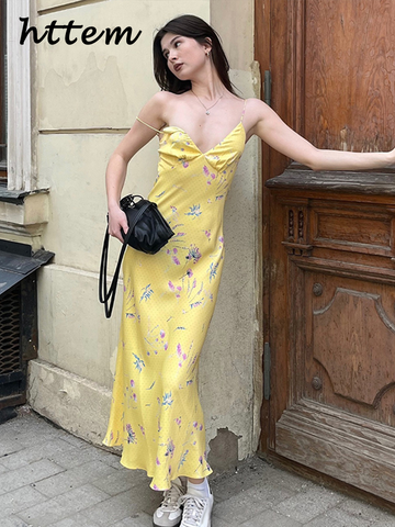 Sonicelife Sexy Print Sling Long Dress Women Slim V-neck Sleeveless Backless Female Dresses 2024 Summer Elegant Lady Vacation Floral Robes