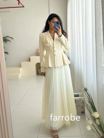 Sonicelife Customized High Quality Jersey Flower Button Pleat A-line V-neck Midi Dresses Homecoming Dresses Classic Exquisite Modern Style (PRE-ORDER)