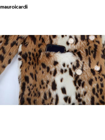 christmas outfit Sonicelife Spring Winter Multicolored Colorful Leopard Print Thick Warm Faux Fur Jacket Women Chic Luxury Designer Clothes 2025