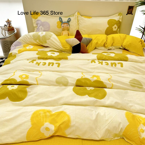 Sonicelife Purple Tulip Bedding Set INS Bed Linens Duvet Cover 150x200 Double Queen King Quilt Cover Soft Polyester Bedclothes Flat Sheets