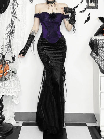 Sonicelife Palace Style Vintage Gothic Vest Women Dark Punk Sexy Emboridered Crop Tank Tops Cosplay Partywear Rave Outfits Female