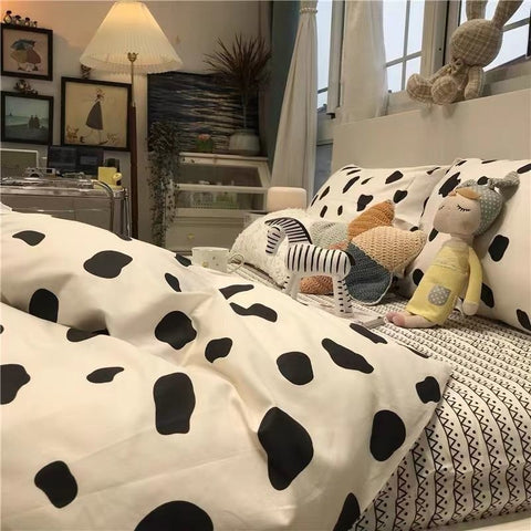 Sonicelife Nordic Style Ins Avocado Green Bedding Set Cartooon Fruit Quilt Cover Polyester High Quality Comforter Full Size With Pillowcase