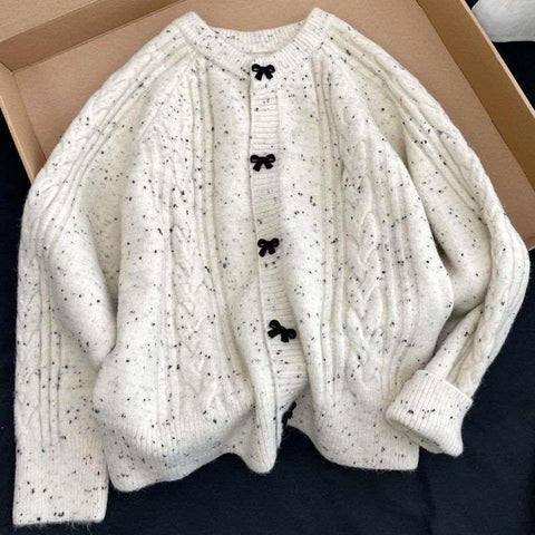 christmas outfit Sonicelife Wear the popular style bow knitted cardigan for women's autumn and winter Korean sweater jacket ins women clothing y2k tops emo