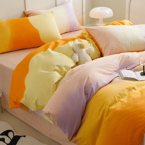 Sonicelife Ins Gradient Dark Gray Nordic Style Cover Double Duvet Cover Bedclothes Bedding Set Bed Sheet Comforter Sets Duvet Cover
