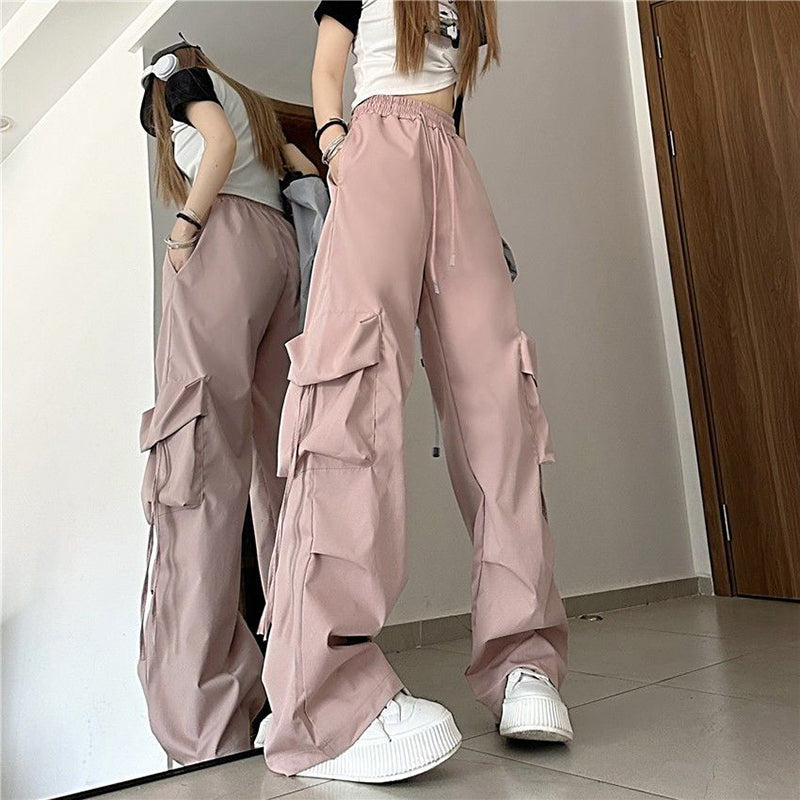 Sonicelife Cargo Pants High Waist Women Streetwear Hip Hop Y2K Trousers Loose Casual American Style 90S Pockets Fashion Female Pants